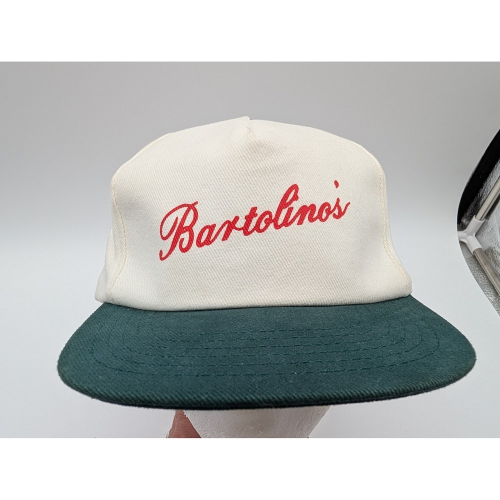 Vintage Bartolinos St. Louis Restaurant 97 Snapback Hat White Green Made in USA